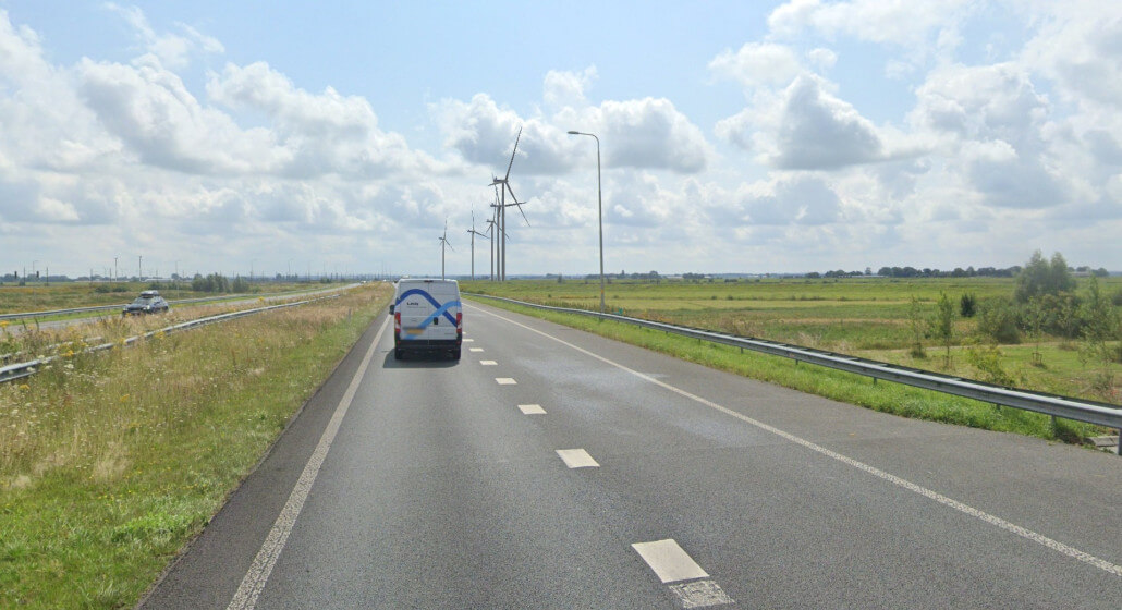 Zicht vanaf oprit 31 Kampen Zuid
