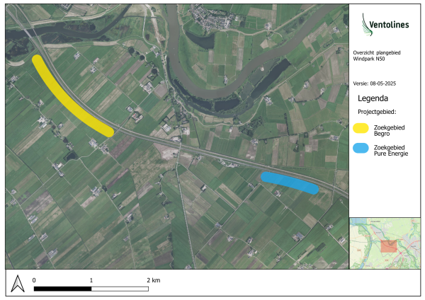 Plangebied voor windmolens